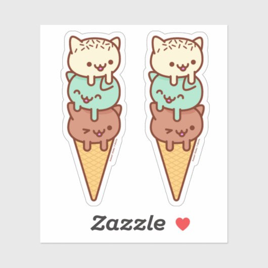 SUMMER ICE CREAM CONE Kat Stickers (Vel)