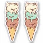 SUMMER ICE CREAM CONE Kat Stickers (Voorkant)