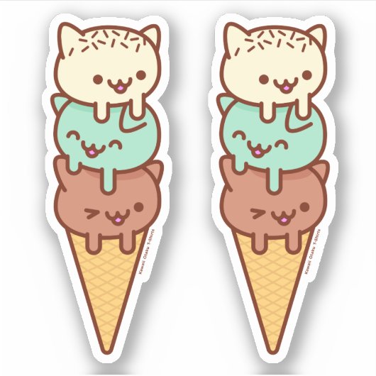 SUMMER ICE CREAM CONE Kat Stickers (Voorkant)