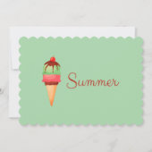 Summer Ice Cream End School Party Invitation Kaart (Voorkant)
