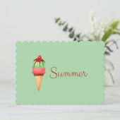 Summer Ice Cream End School Party Invitation Kaart (Staand voorkant)