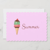 Summer Ice Cream End School Party Kaart (Voorkant)