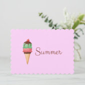 Summer Ice Cream End School Party Kaart (Staand voorkant)
