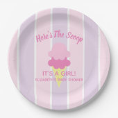 Summer Ice Cream Girl Baby shower Papieren Bordje (Voorkant)