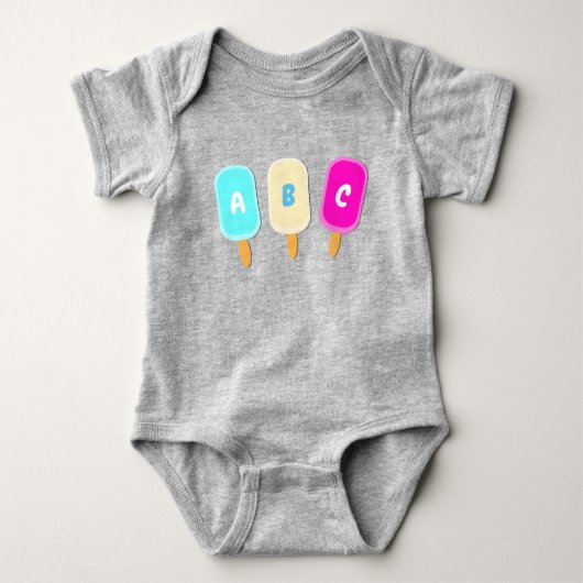 Summer Ice Cream Lollies Alphabet Romper (Voorkant)