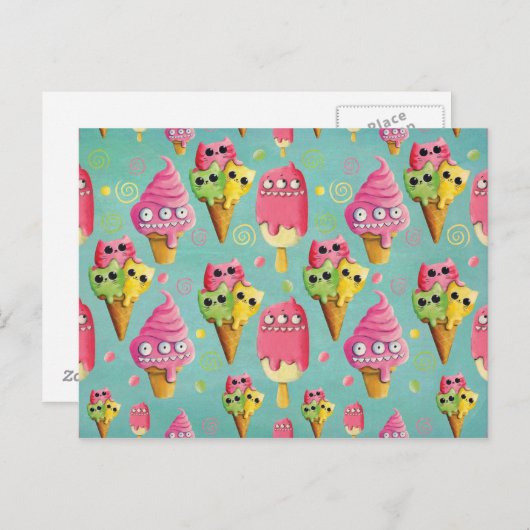 Summer Ice Cream Mix Briefkaart (Voorkant / Achterkant)