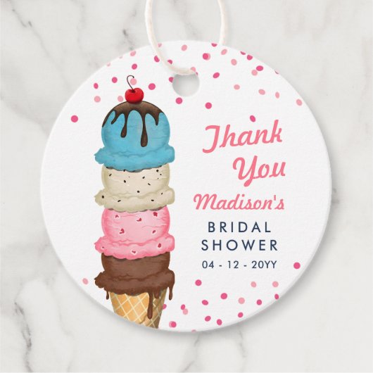 Summer Ice Cream Modern Vrijgezellenfeest Bedankt Bedankjes Labels (Voorkant)