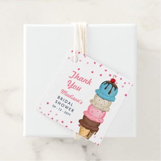 Summer Ice Cream Modern Vrijgezellenfeest Bedankt Bedankjes Labels (In situ)