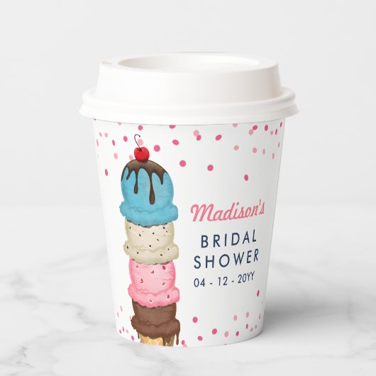 Summer Ice Cream Modern Vrijgezellenfeest Bedankt Papieren Bekers (Achterkant)