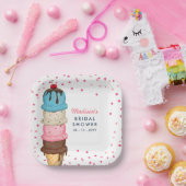 Summer Ice Cream Modern Vrijgezellenfeest Papieren Bordje (Feest)