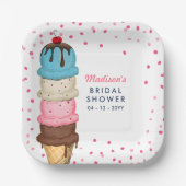 Summer Ice Cream Modern Vrijgezellenfeest Papieren Bordje (Voorkant)