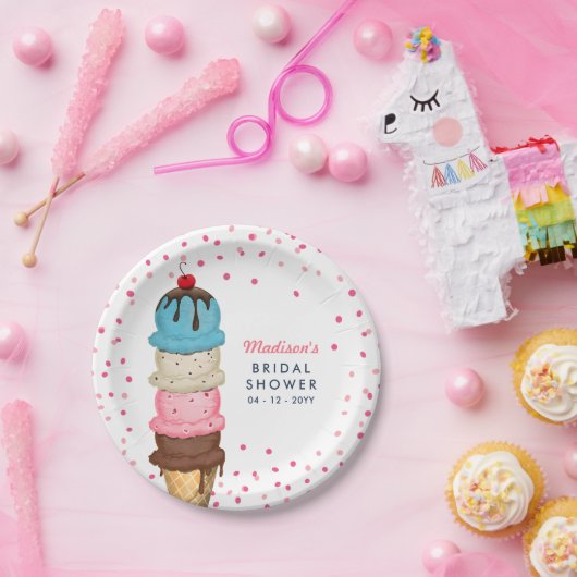 Summer Ice Cream Modern Vrijgezellenfeest Papieren Bordje (Feest)