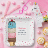 Summer Ice Cream Modern Vrijgezellenfeest Papieren Bordje (Feest)