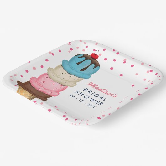 Summer Ice Cream Modern Vrijgezellenfeest Papieren Bordje (Gebogen)