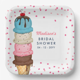 Summer Ice Cream Modern Vrijgezellenfeest Papieren Bordje