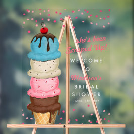 Summer Ice Cream Modern Waterverf Vrijgezellenfees Acryl Bord