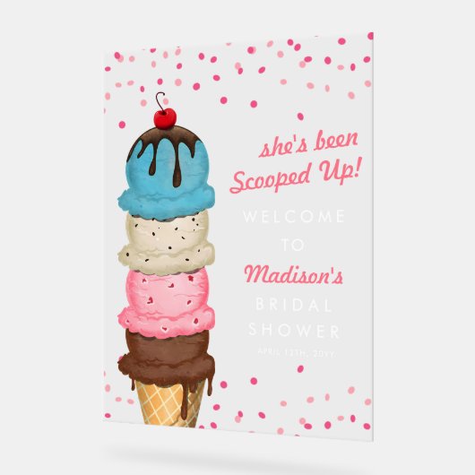 Summer Ice Cream Modern Waterverf Vrijgezellenfees Acryl Bord (Hoek)