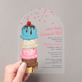 Summer Ice Cream Modern Waterverf Vrijgezellenfees Acryl Uitnodigingen (Insitu (Draagbaar))