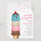 Summer Ice Cream Modern Waterverf Vrijgezellenfees Kaart (Voorkant)