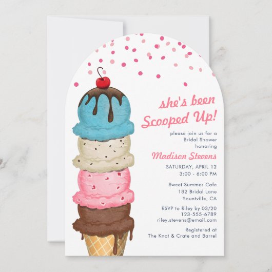 Summer Ice Cream Modern Waterverf Vrijgezellenfees Kaart (Voorkant)