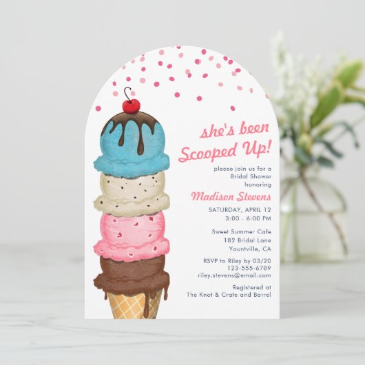 Summer Ice Cream Modern Waterverf Vrijgezellenfees Kaart (Staand voorkant)