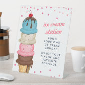Summer Ice Cream Modern Waterverf Vrijgezellenfees Reclamebord Met Voetstuk (Insitu)