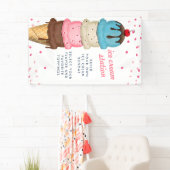 Summer Ice Cream Modern Waterverf Vrijgezellenfees Spandoek (Insitu)