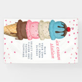 Summer Ice Cream Modern Waterverf Vrijgezellenfees Spandoek (Horizontaal)