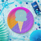 Summer Ice Cream Neon Sprinkles Party Patroon Papieren Bordje (Feest)