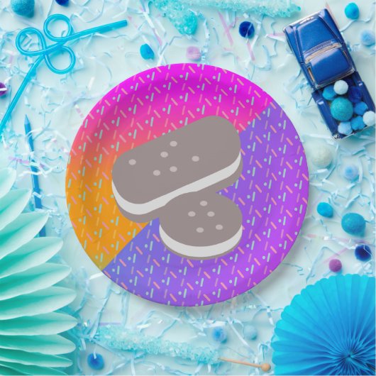 Summer Ice Cream Neon Sprinkles Party Patroon Papieren Bordje (Feest)