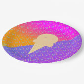 Summer Ice Cream Neon Sprinkles Party Patroon Papieren Bordje (Gekanteld)