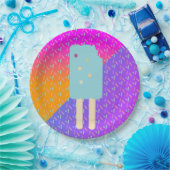 Summer Ice Cream Neon Sprinkles Party Patroon Papieren Bordje (Feest)