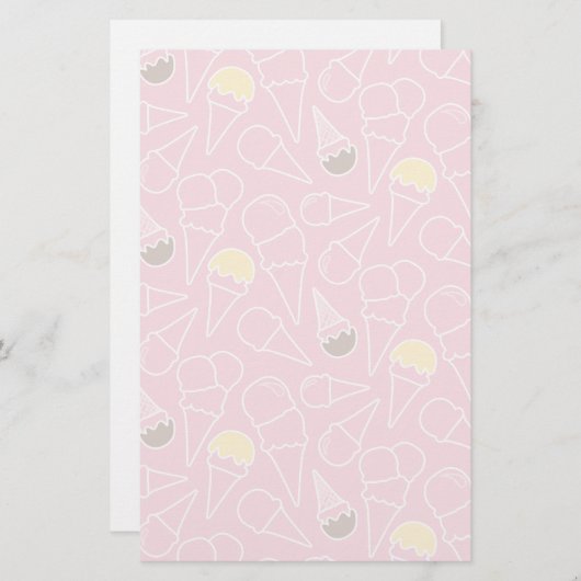 Summer Ice Cream Pattern Briefpapier (Voorkant / Achterkant)