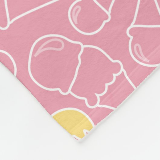 Summer Ice Cream Pattern Fleece Deken (Hoek)