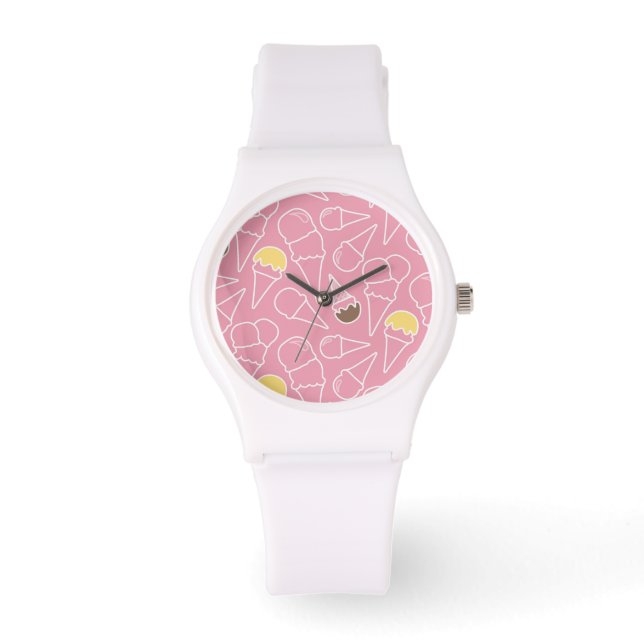 Summer Ice Cream Pattern Horloge (Voorkant)