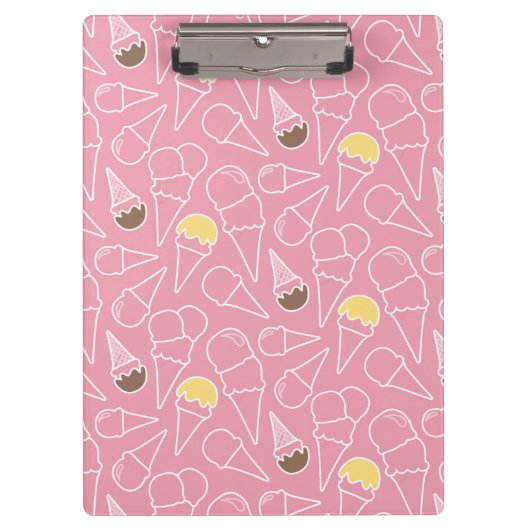 Summer Ice Cream Pattern Klembord (Voorkant)