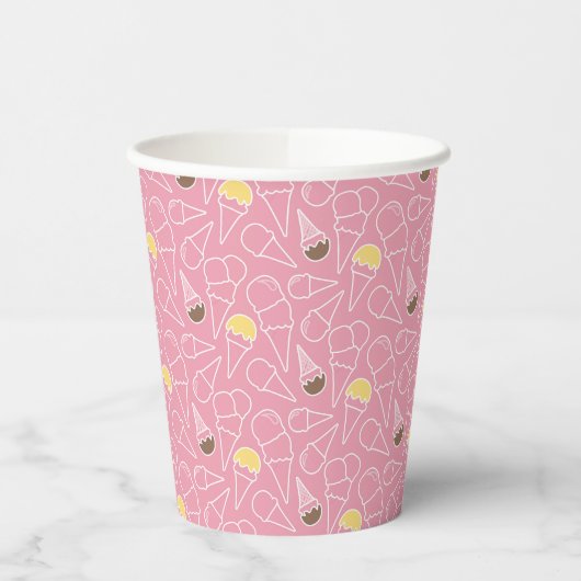 Summer Ice Cream Pattern Papieren Bekers (Links)