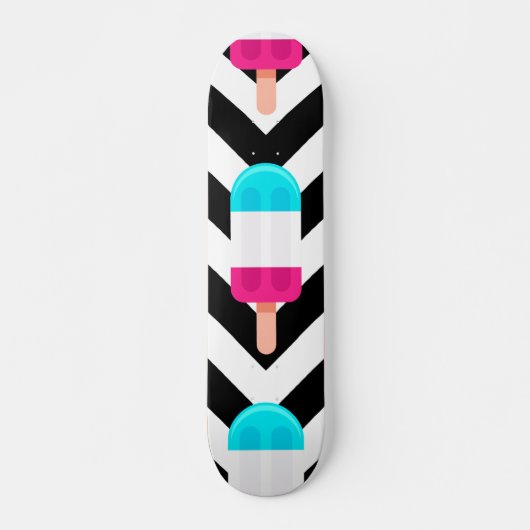 Summer Ice Cream Pattern Persoonlijk Skateboard (Voorkant)