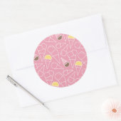 Summer Ice Cream Pattern Ronde Sticker (Envelop)