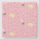 Summer Ice Cream Pattern Stenen Onderzetter (Voorkant)