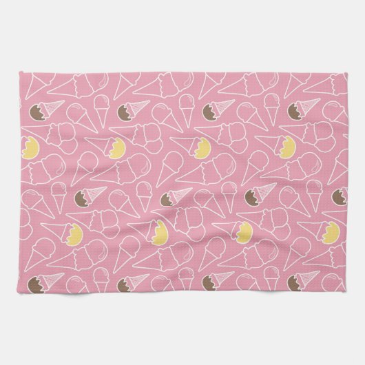 Summer Ice Cream Pattern Theedoek (Horizontaal)