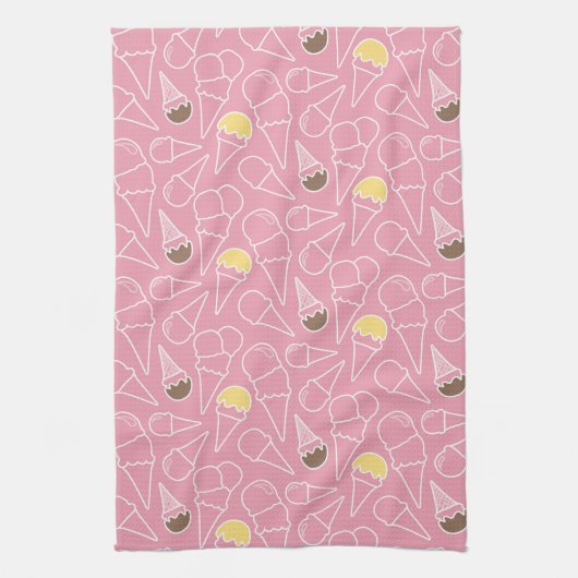 Summer Ice Cream Pattern Theedoek (Verticaal)