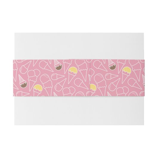 Summer Ice Cream Pattern Uitnodigingen Wikkel (Achterkant Voorbeeld)