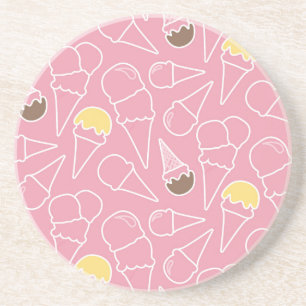 Summer Ice Cream Pattern Zandsteen Onderzetter