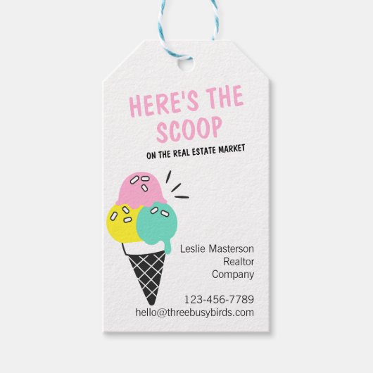 Summer Ice Cream Real Estate Marketing Labels Cadeaulabel (Voorkant)