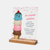 Summer Ice Cream Station Modern Vrijgezellenfeest Acryl Bord (Hoek)