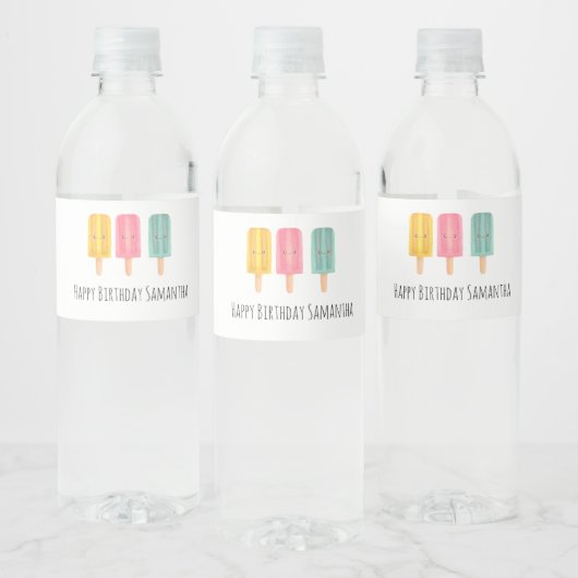 Summer Ice Cream Sticks Waterfles Etiket (Flessen)