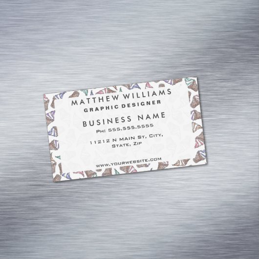 Summer Ice Cream Swirly Cones Waterverf Pattern Visitekaartje Magneet (Voorbeeld)