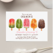 Summer Ice Cream Verjaardag Invite Popsicle Invite Kaart