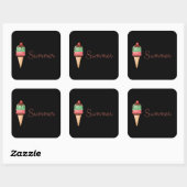 Summer Ice Cream Vierkante Sticker (Vel)